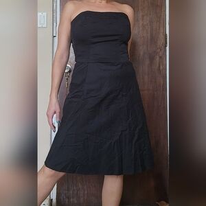 White House Black Market Classic Black Midi Dress